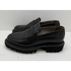 Allsaints Lola Loafer Flats Black Leather Chunky Women's Size EU 37 US 7 Y2K